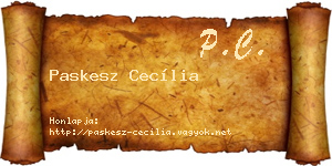 Paskesz Cecília névjegykártya